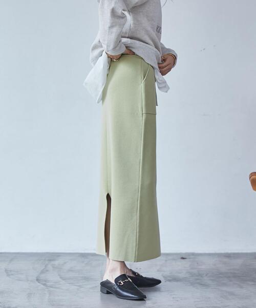 coen（コーエン）の「ミラノリブナロースカート（WEB限定カラー）（スカート・レディース・オフホワイト/モカ/ライム/ブラック・M/L）」の19枚目の写真
