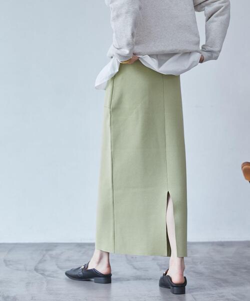 coen（コーエン）の「ミラノリブナロースカート（WEB限定カラー）（スカート・レディース・オフホワイト/モカ/ライム/ブラック・M/L）」の20枚目の写真