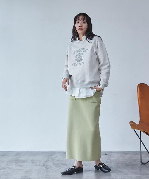 coen（コーエン）の「ミラノリブナロースカート（WEB限定カラー）（スカート・レディース・オフホワイト/モカ/ライム/ブラック・M/L）」の21枚目の写真