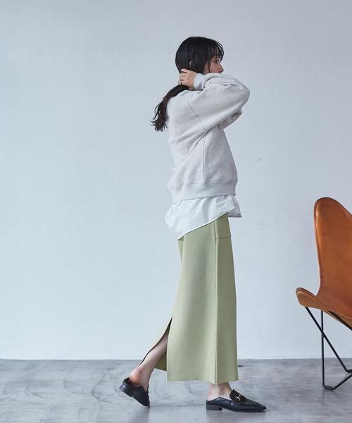 coen（コーエン）の「ミラノリブナロースカート（WEB限定カラー）（スカート・レディース・オフホワイト/モカ/ライム/ブラック・M/L）」の22枚目の写真