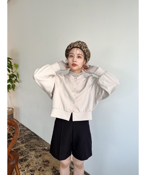 JUMELLE（ジュメロ）の「bonding cardigan（カーディガン/ボレロ・レディース・ベージュ/ブラック・FREE）」の6枚目の写真