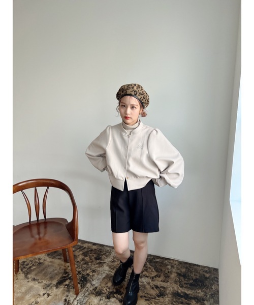 JUMELLE（ジュメロ）の「bonding cardigan（カーディガン/ボレロ・レディース・ベージュ/ブラック・FREE）」の8枚目の写真