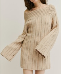 Olu. | ランダムリブオフショルニットワンピース(ワンピース)