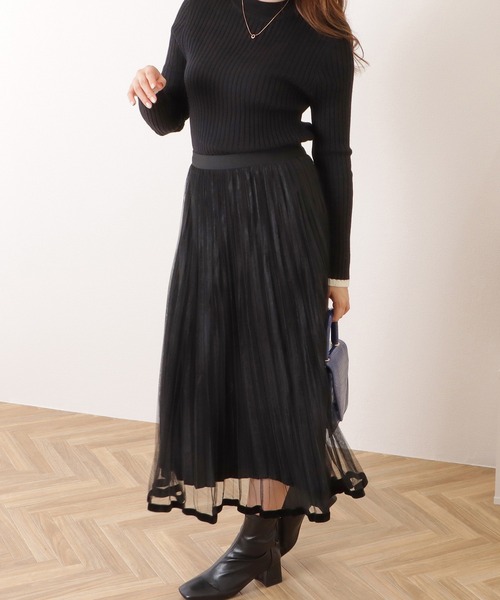 Lace Ladies(レースレディース)の「配色ラインプチハイネックリブニットプルオーバー(ニット/セーター・レディース・ベージュ/ブラック/アイボリー/グレー・FREE/S)」の11枚目の写真
