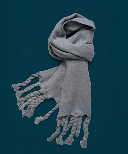 セール】Z-2-SP 10C8 三つ編み フリンジ ボリューム マフラー 大判