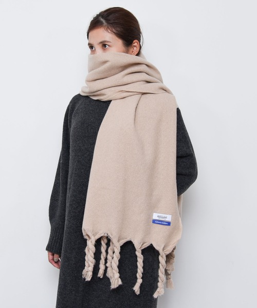 CALIFORNIA OUTFITTERS（カリフォルニア アウトフィッターズ）の「Z-2-SP 10C8 三つ編み フリンジ ボリューム マフラー 大判 ストール フリンジマフラー　【Maison select -メゾンセレクト-】（マフラー・レディース・ブラウン/オレンジ/ライトグレー/ライム/ブラウン系/ピンク/ネイビー/グレー/モスグリーン/ホワイト/ブラック/ベージュ/グリーン/ライトベージュ・ONESIZE）」の20枚目の写真