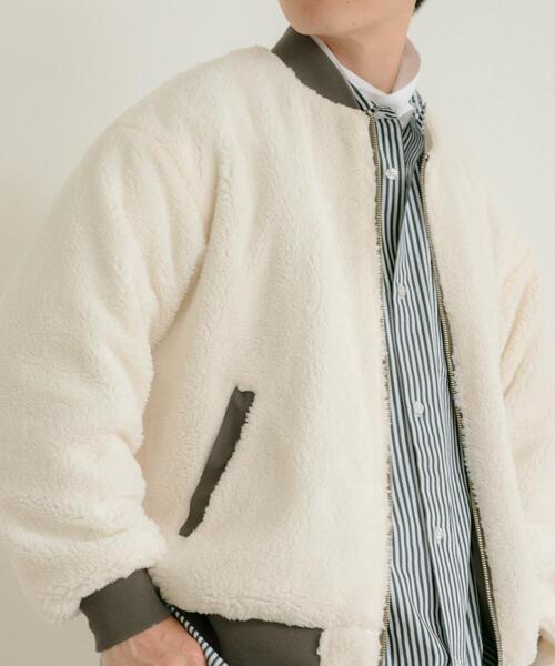 ITEMS URBANRESEARCH(アイテムズ アーバンリサーチ)の「裏ボア リバーシブル MA-1(MA-1・メンズ・カーキ/ベージュ/ブラック・LARGE/MEDIUM)」の13枚目の写真