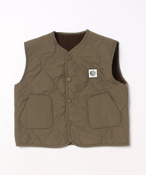 aimoha（アイモハ）の「【aimoha-KIDS-】子供服　レトロ裏ボアベスト（ベスト・キッズ・チョコ/ブラック・120/140/130/110）」の4枚目の写真