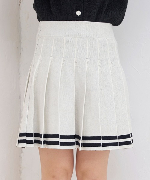 titty&Co. PETIT(ティティアンドコープティ)の「【titty&Co.PETIT 】ジャガードプリーツラインスカート(スカート・レディース・ブラック/ホワイト・FREE)」の15枚目の写真