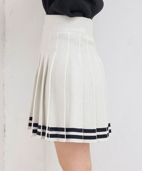 titty&Co. PETIT(ティティアンドコープティ)の「【titty&Co.PETIT 】ジャガードプリーツラインスカート(スカート・レディース・ブラック/ホワイト・FREE)」の16枚目の写真