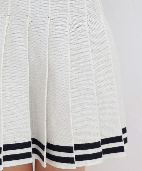titty&Co. PETIT(ティティアンドコープティ)の「【titty&Co.PETIT 】ジャガードプリーツラインスカート(スカート・レディース・ブラック/ホワイト・FREE)」の18枚目の写真