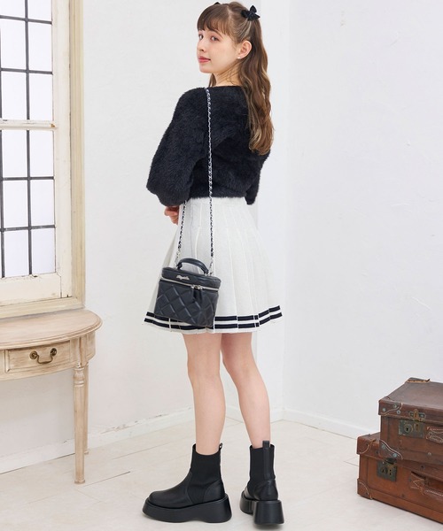 titty&Co. PETIT(ティティアンドコープティ)の「【titty&Co.PETIT 】ジャガードプリーツラインスカート(スカート・レディース・ブラック/ホワイト・FREE)」の10枚目の写真