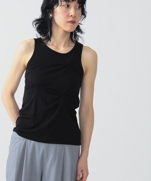 Ray BEAMS（レイビームス）の「RBS / アシメ タック タンクトップ（タンクトップ・レディース・ブラック/ライトグレー・ONE SIZE）」の5枚目の写真
