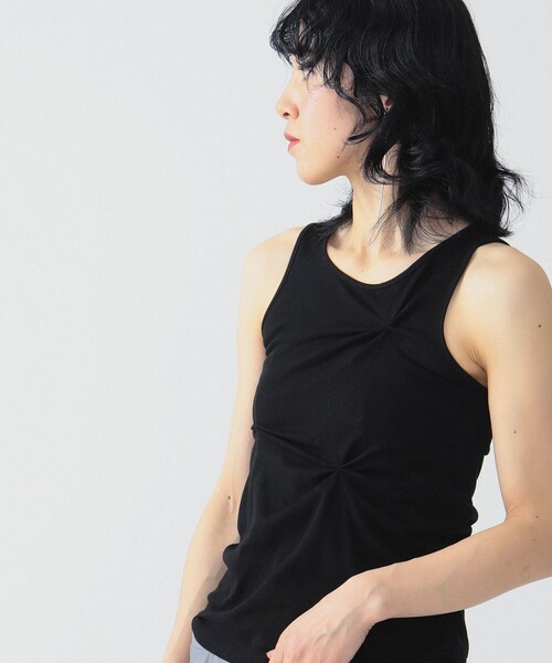 Ray BEAMS（レイビームス）の「RBS / アシメ タック タンクトップ（タンクトップ・レディース・ブラック/ライトグレー・ONE SIZE）」の6枚目の写真