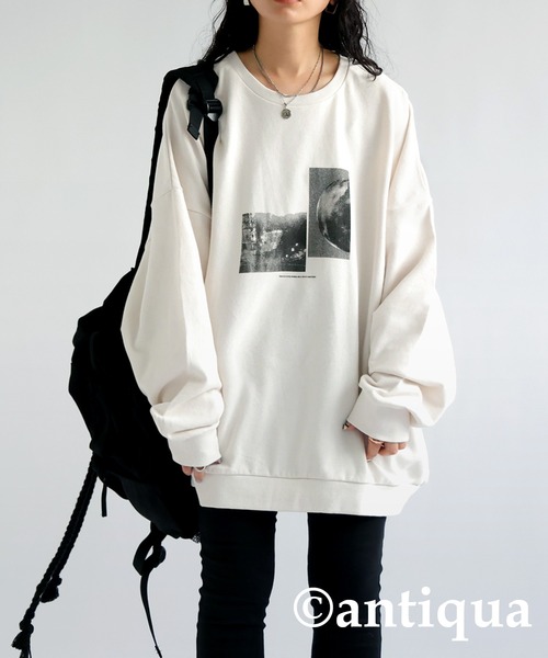antiqua（アンティカ）の「フォトデザインプリントトップス（Tシャツ/カットソー・レディース・アイボリー・FREE）」の17枚目の写真