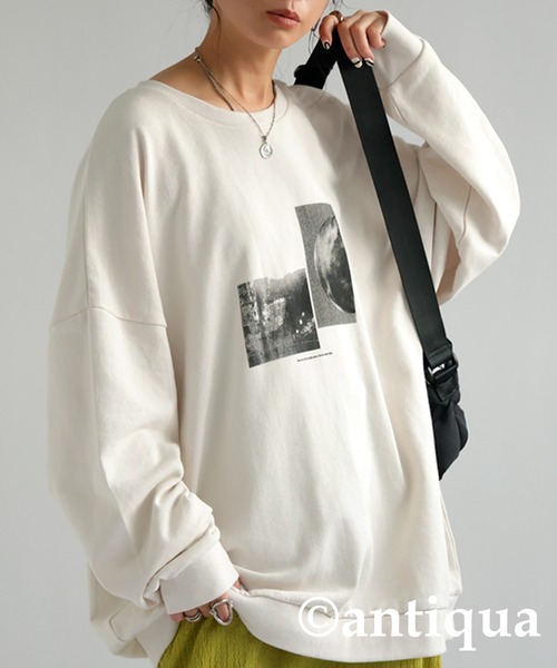 antiqua（アンティカ）の「フォトデザインプリントトップス（Tシャツ/カットソー・レディース・アイボリー・FREE）」の16枚目の写真