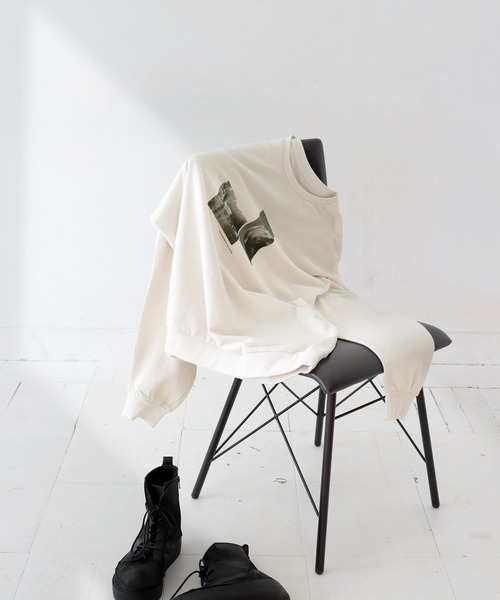 antiqua（アンティカ）の「フォトデザインプリントトップス（Tシャツ/カットソー・レディース・アイボリー・FREE）」の7枚目の写真