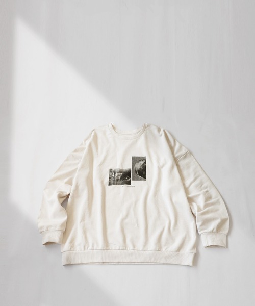 antiqua（アンティカ）の「フォトデザインプリントトップス（Tシャツ/カットソー・レディース・アイボリー・FREE）」の8枚目の写真