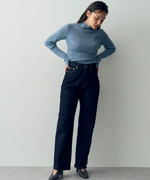 YECCA VECCA（イェッカヴェッカ）の「ラメ混ハイネックリブニット（ニット/セーター・レディース・ブラック/ベージュ/グレー/ブルー・FREE）」の9枚目の写真