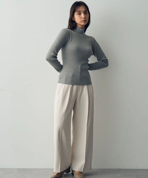 YECCA VECCA（イェッカヴェッカ）の「ラメ混ハイネックリブニット（ニット/セーター・レディース・ブラック/ベージュ/グレー/ブルー・FREE）」の12枚目の写真