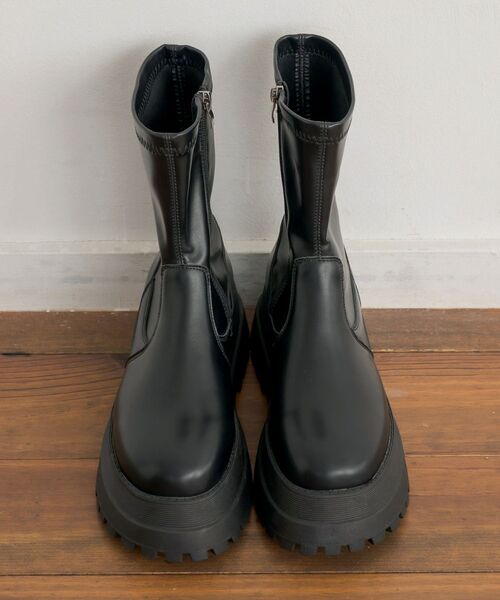 RETRO GIRL（レトロガール）の「厚底ストレッチブーツ（ブーツ・レディース・ブラック/ブラウン・LARGE/MEDIUM）」の5枚目の写真