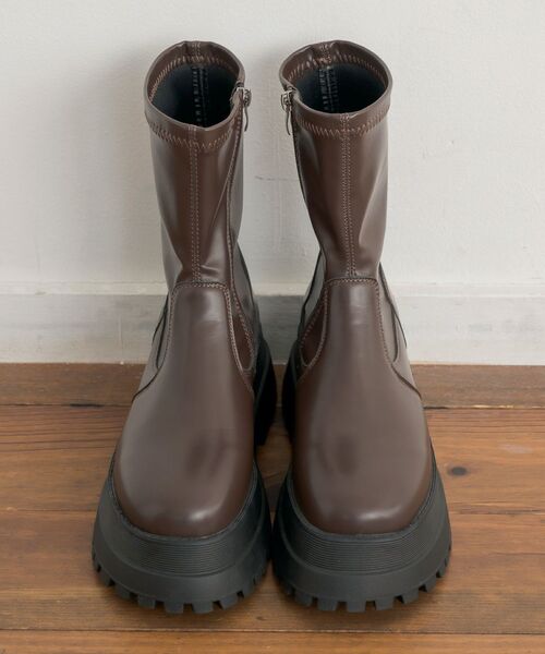 RETRO GIRL（レトロガール）の「厚底ストレッチブーツ（ブーツ・レディース・ブラック/ブラウン・LARGE/MEDIUM）」の8枚目の写真