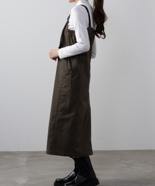 NAVY（ネイビー）の「NAVY カーゴ ジャンスカ ジャンパースカート（ジャンパースカート・レディース・カーキ/ブラック・M/L）」の12枚目の写真