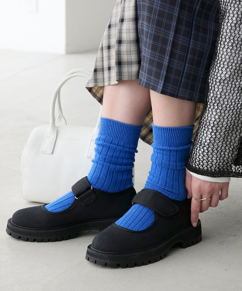 BONLECILL（ボンルシール）の「ベルクロバレエプラットフォームシューズ（バレエシューズ・レディース・アイボリー/ブラック/ブラウン/ブラック系1・L/M/S）」の3枚目の写真