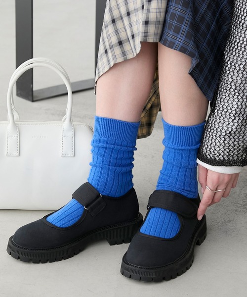 BONLECILL（ボンルシール）の「ベルクロバレエプラットフォームシューズ（バレエシューズ・レディース・アイボリー/ブラック/ブラウン/ブラック系1・L/M/S）」の21枚目の写真