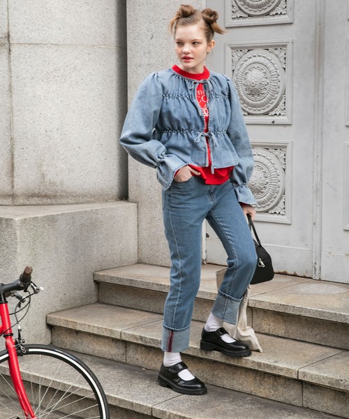 BONLECILL（ボンルシール）の「ベルクロバレエプラットフォームシューズ（バレエシューズ・レディース・アイボリー/ブラック/ブラウン/ブラック系1・L/M/S）」の5枚目の写真