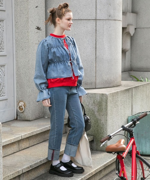 BONLECILL（ボンルシール）の「ベルクロバレエプラットフォームシューズ（バレエシューズ・レディース・アイボリー/ブラック/ブラウン/ブラック系1・L/M/S）」の7枚目の写真