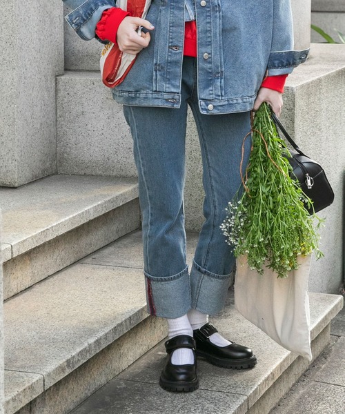 BONLECILL（ボンルシール）の「ベルクロバレエプラットフォームシューズ（バレエシューズ・レディース・アイボリー/ブラック/ブラウン/ブラック系1・L/M/S）」の9枚目の写真