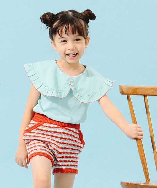 B:MING by BEAMS（ビーミングバイビームス）の「B:MING by BEAMS / 布帛衿 ノースリーブ プルオーバー カットソー（100～150cm）（Tシャツ/カットソー・キッズ・ブラック/ミント/ホワイト・110/140/130/120/100/150）」の6枚目の写真