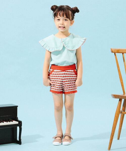 B:MING by BEAMS（ビーミングバイビームス）の「B:MING by BEAMS / 布帛衿 ノースリーブ プルオーバー カットソー（100～150cm）（Tシャツ/カットソー・キッズ・ブラック/ミント/ホワイト・110/140/130/120/100/150）」の12枚目の写真