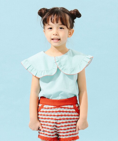 B:MING by BEAMS（ビーミングバイビームス）の「B:MING by BEAMS / 布帛衿 ノースリーブ プルオーバー カットソー（100～150cm）（Tシャツ/カットソー・キッズ・ブラック/ミント/ホワイト・110/140/130/120/100/150）」の3枚目の写真