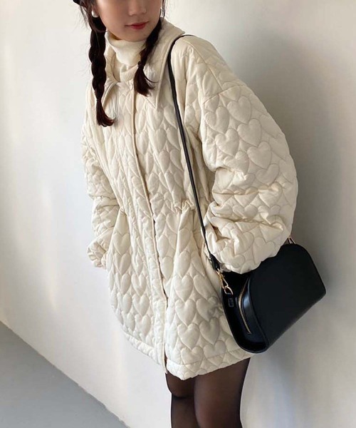 one after another NICE CLAUP（ワンアフターアナザーナイスクラップ）の「【WEB限定】ハートキルティングジャケット（その他アウター・レディース・アイボリー/カーキ/ブラック・FREE）」の15枚目の写真