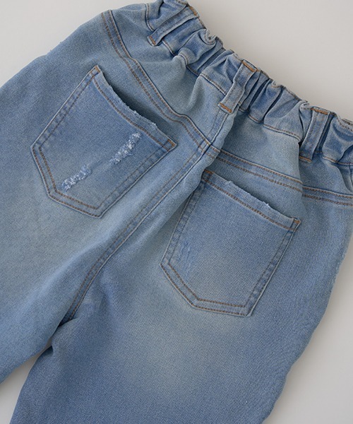 b・ROOM(ビールーム)の「ダメージ加工でこなれ感バルーンデニムパンツ(デニムパンツ・キッズ・サックスブルー/ブルー・130cm/150cm/100cm/140cm/110cm/120cm)」の17枚目の写真