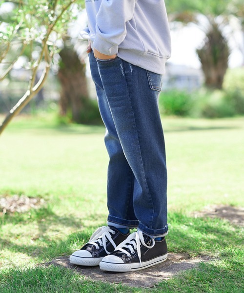 b・ROOM(ビールーム)の「ダメージ加工でこなれ感バルーンデニムパンツ(デニムパンツ・キッズ・サックスブルー/ブルー・130cm/150cm/100cm/140cm/110cm/120cm)」の5枚目の写真