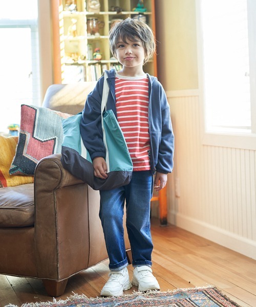 b・ROOM(ビールーム)の「ダメージ加工でこなれ感バルーンデニムパンツ(デニムパンツ・キッズ・サックスブルー/ブルー・130cm/150cm/100cm/140cm/110cm/120cm)」の8枚目の写真