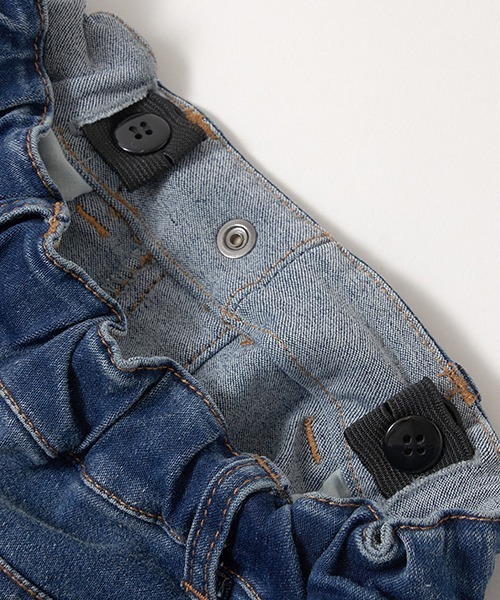 b・ROOM(ビールーム)の「ダメージ加工でこなれ感バルーンデニムパンツ(デニムパンツ・キッズ・サックスブルー/ブルー・130cm/150cm/100cm/140cm/110cm/120cm)」の3枚目の写真