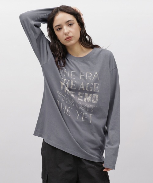 LAKOLE（ラコレ）の「グラフィックロゴ長袖 / 106400（Tシャツ/カットソー・レディース・ピンク/チャコール/オフホワイト・MEDIUM/SMALL）」の8枚目の写真