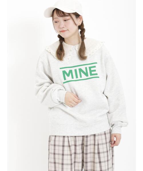 Samansa Mos2（サマンサ モスモス）の「裏毛ロゴスウェット（Tシャツ/カットソー・レディース・チャコールグレー/グレー/サックスブルー/キナリ・F）」の5枚目の写真