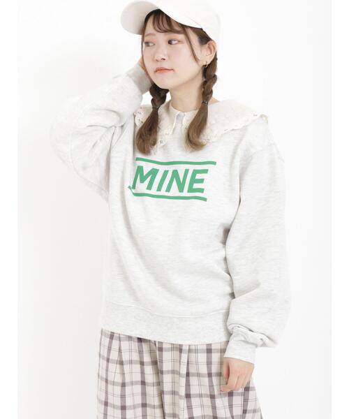 Samansa Mos2（サマンサ モスモス）の「裏毛ロゴスウェット（Tシャツ/カットソー・レディース・チャコールグレー/グレー/サックスブルー/キナリ・F）」の6枚目の写真