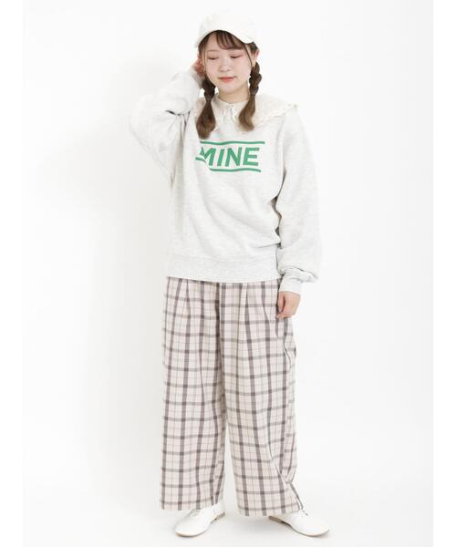 Samansa Mos2（サマンサ モスモス）の「裏毛ロゴスウェット（Tシャツ/カットソー・レディース・チャコールグレー/グレー/サックスブルー/キナリ・F）」の7枚目の写真