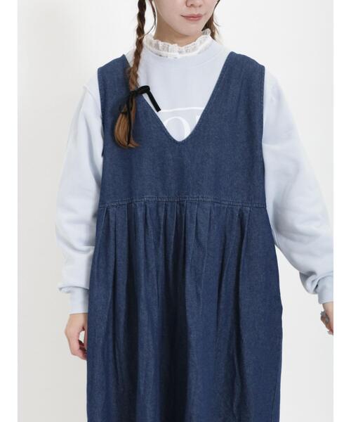 Samansa Mos2（サマンサ モスモス）の「裏毛ロゴスウェット（Tシャツ/カットソー・レディース・チャコールグレー/グレー/サックスブルー/キナリ・F）」の14枚目の写真