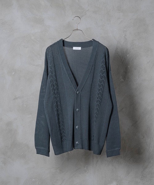 INTER FACTORY(インターファクトリー)の「しの - Loose Sheer Knit Cardigan / ルーズシアーニットカーディガン made in INTER FACTORY(カーディガン/ボレロ・メンズ・ライトグリーン/チャコールグレー・LARGE/MEDIUM/SMALL)」の19枚目の写真