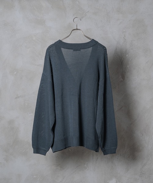 INTER FACTORY(インターファクトリー)の「しの - Loose Sheer Knit Cardigan / ルーズシアーニットカーディガン made in INTER FACTORY(カーディガン/ボレロ・メンズ・ライトグリーン/チャコールグレー・LARGE/MEDIUM/SMALL)」の20枚目の写真