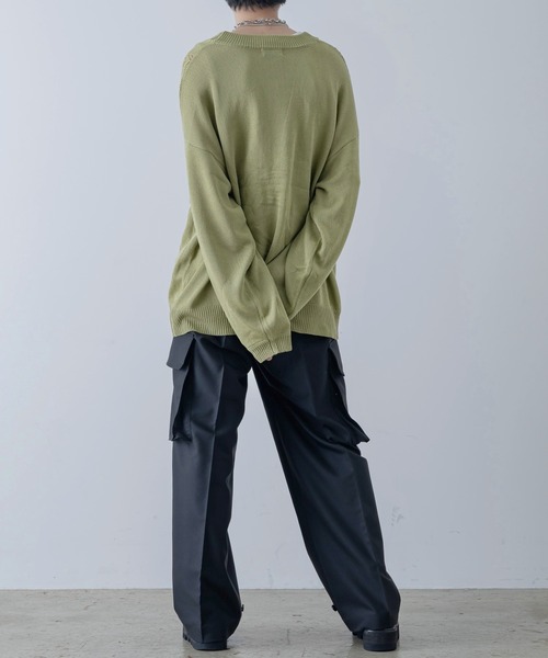 INTER FACTORY(インターファクトリー)の「しの - Loose Sheer Knit Cardigan / ルーズシアーニットカーディガン made in INTER FACTORY(カーディガン/ボレロ・メンズ・ライトグリーン/チャコールグレー・LARGE/MEDIUM/SMALL)」の18枚目の写真