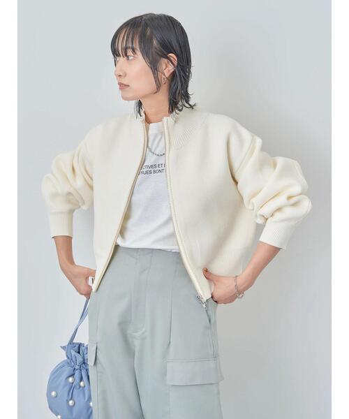 ELENCARE DUE(エレンカーレデュエ)の「・ELENCARE DUE ハイネックZIPカーディガン(カーディガン/ボレロ・レディース・アイボリー/ブラック/グレー・FREE)」の21枚目の写真