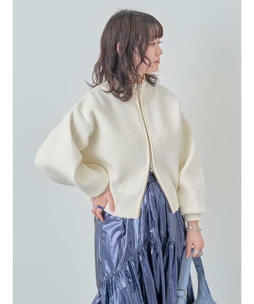 ELENCARE DUE(エレンカーレデュエ)の「・ELENCARE DUE ハイネックZIPカーディガン(カーディガン/ボレロ・レディース・アイボリー/ブラック/グレー・FREE)」の9枚目の写真
